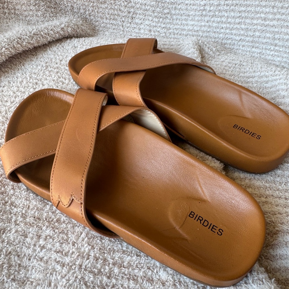 Birdies Tan Slide Sandals